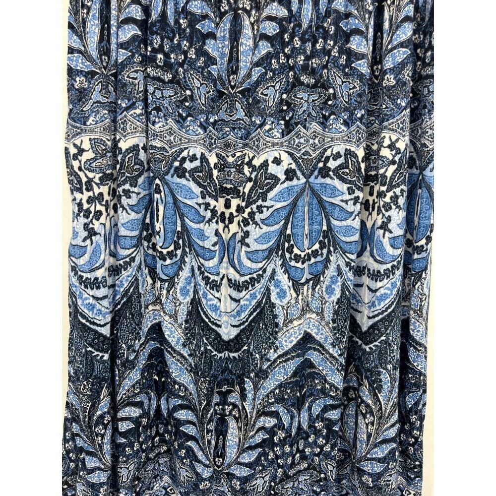 J. Jill Womens Blue Black Women Skirt Size Small S Midi Maxi Ruch Waist New - Picture 3 of 9